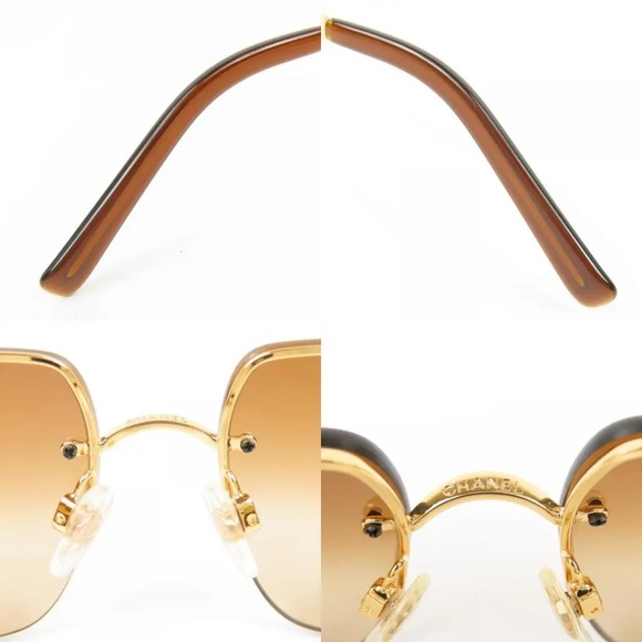 Chanel Gold Rimless Rhinestone Sunglasses - Picture 5 of 7